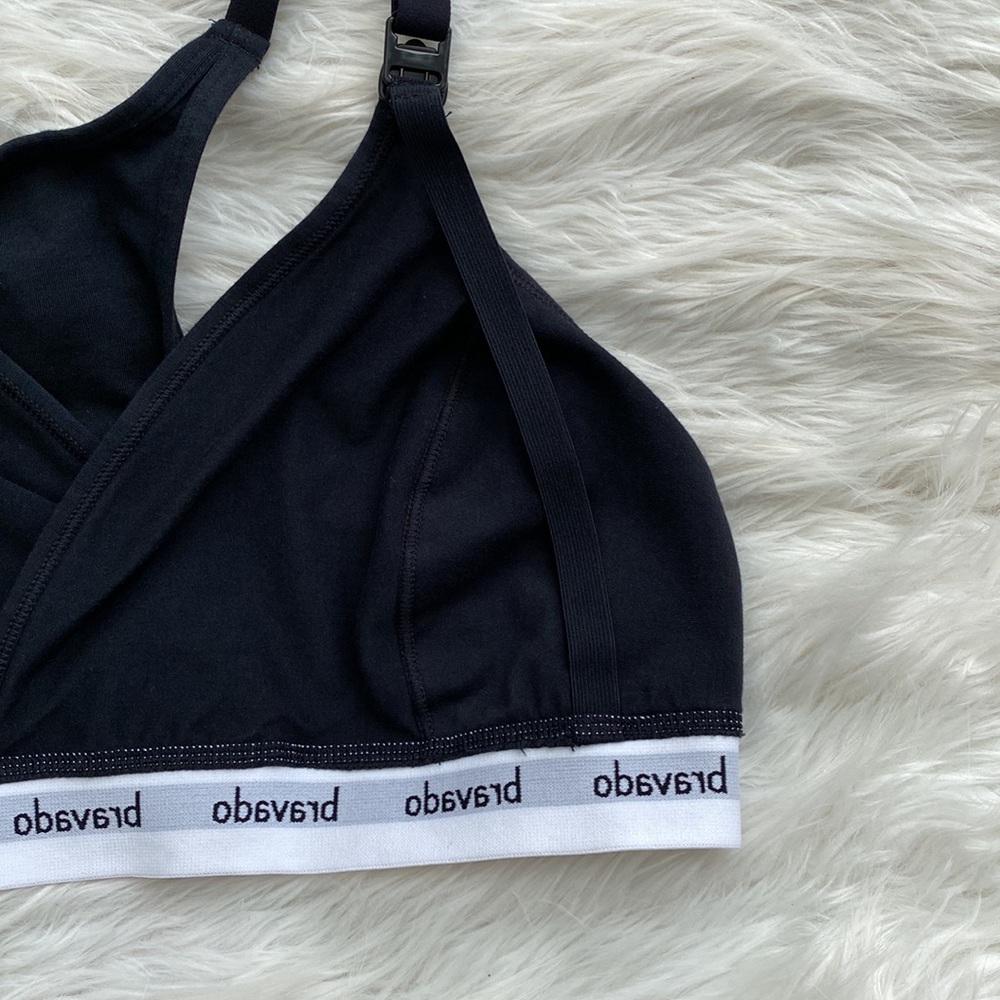 Bravado Black Nursing Bra with White Branded Band - Picture 10 of 12
